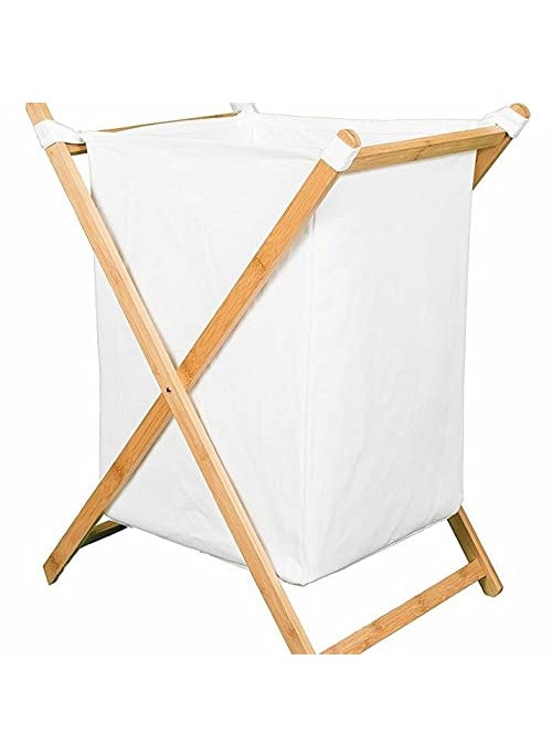 Aarswa Frame Laundry Hamper storage wooden Frame with Canvas Bag dimension 20x16x36 inch  - Image 1