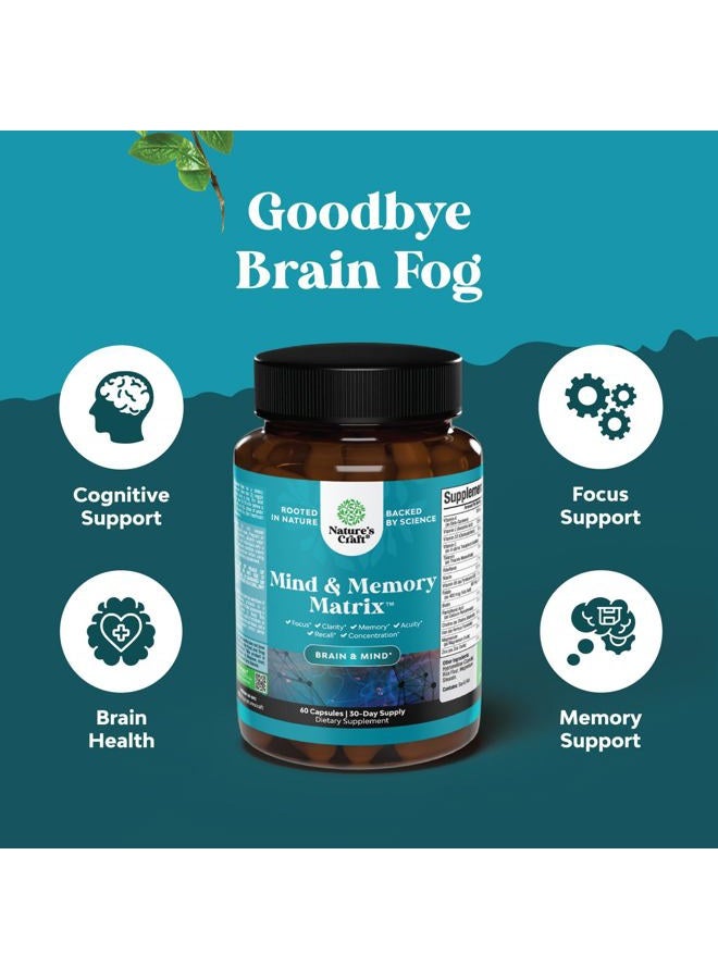 Natures Design Advanced Nootropics Brain Support Supplement - Synergetic Mental Energy and Focus Supplement with Brain Vitamins for Cognitive Enhancement - Mind and Memory Supplement for Brain Health (30 Servings) - Image 4
