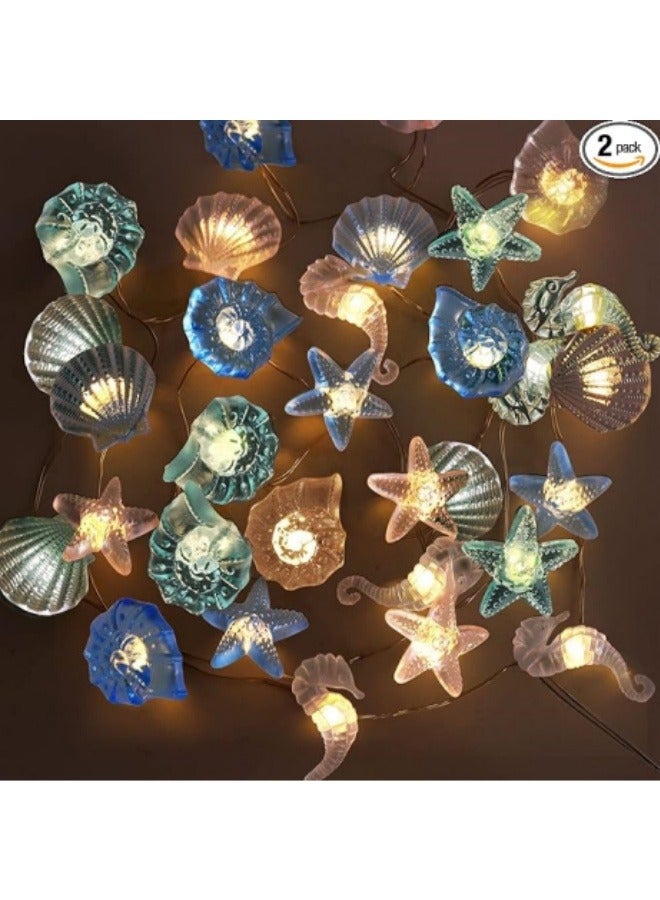 ViveLifDeco Multi-Mode Dimmable Ocean String Light, 9.8FT 30LEDs Sea Element Warm White Waterproof Nautical String Light Shells Indoor Outdoor Use  - Image 3