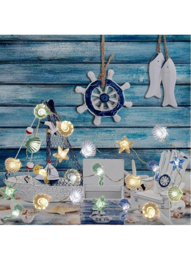 ViveLifDeco Multi-Mode Dimmable Ocean String Light, 9.8FT 30LEDs Sea Element Warm White Waterproof Nautical String Light Shells Indoor Outdoor Use  - Image 4