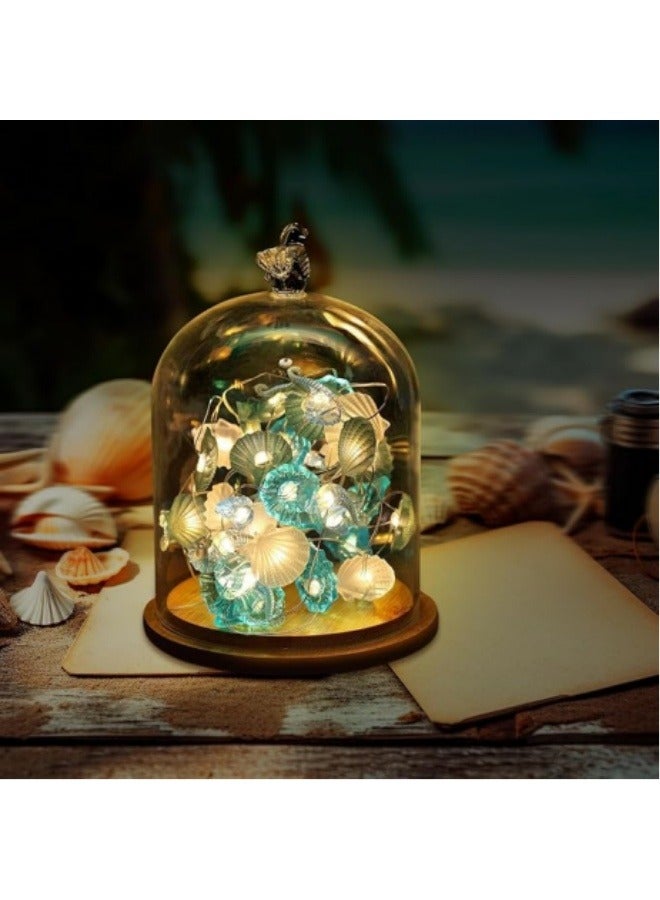 ViveLifDeco Multi-Mode Dimmable Ocean String Light, 9.8FT 30LEDs Sea Element Warm White Waterproof Nautical String Light Shells Indoor Outdoor Use  - Image 5