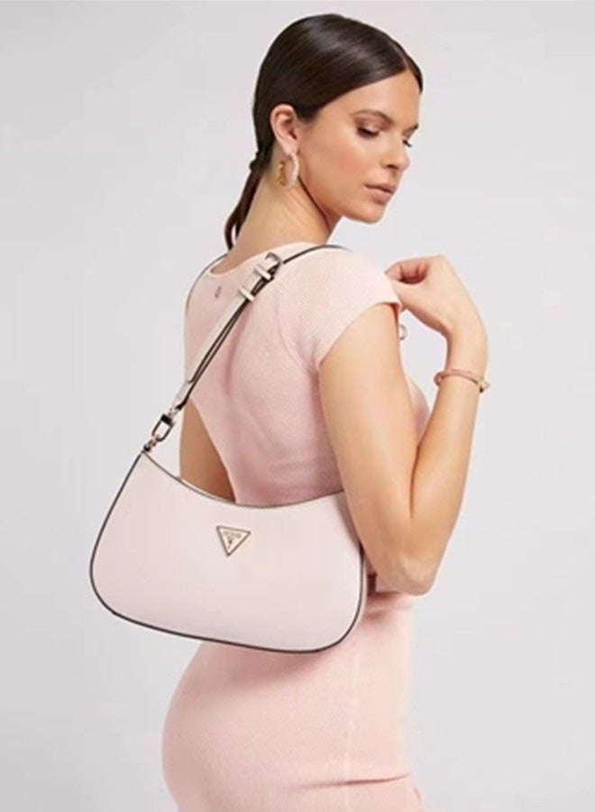 GUESS Women's Zipper Shoulder Bag PU Handbag Pink 29cm * 18cm * 6cm  - Image 3