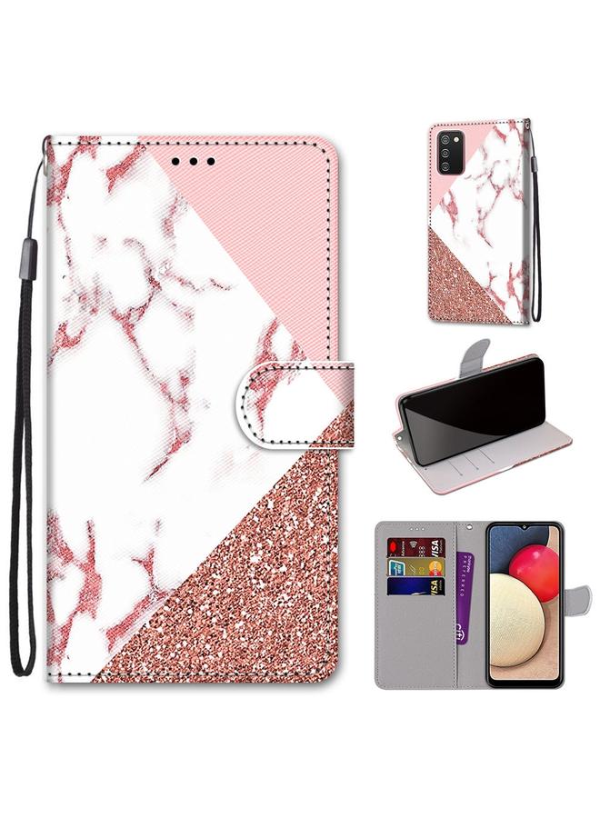 S-TOP Case For Samsung Galaxy A02s / M02s Coloured Drawing Cross Texture Horizontal Flip PU Leather Case with Holder & Card Slots & Wallet & Lanyard - Image 1