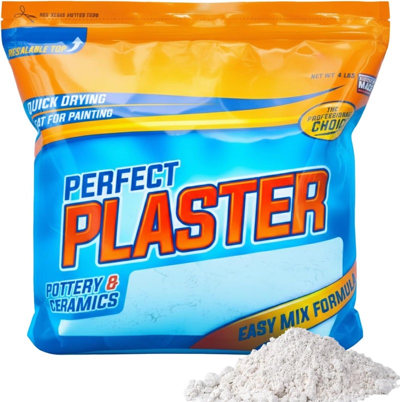 Perfect craft Perfect Plaster for Pottery & Ceramic Slip Casting Molds, Non-Toxic Water-Based Powder Material for DIY Mold Making, Clay Reclaim Slabs, Sculptures & Crafts, Fast-Curing, USA Made, 4 lb Bag - Image 1