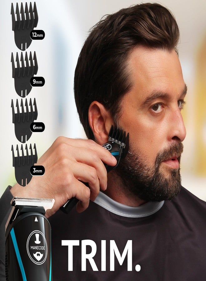 MANECODE® Beard & Hair Trimmer for Men – Self-Sharp Blades® USB-C, Waterproof, LED Display Multi-Grooming Kit - Image 5