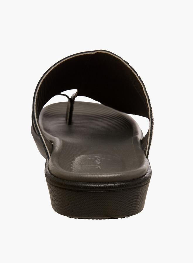 Al Waha Men Toe Loop Detail Leather Arabic Sandals - Image 5