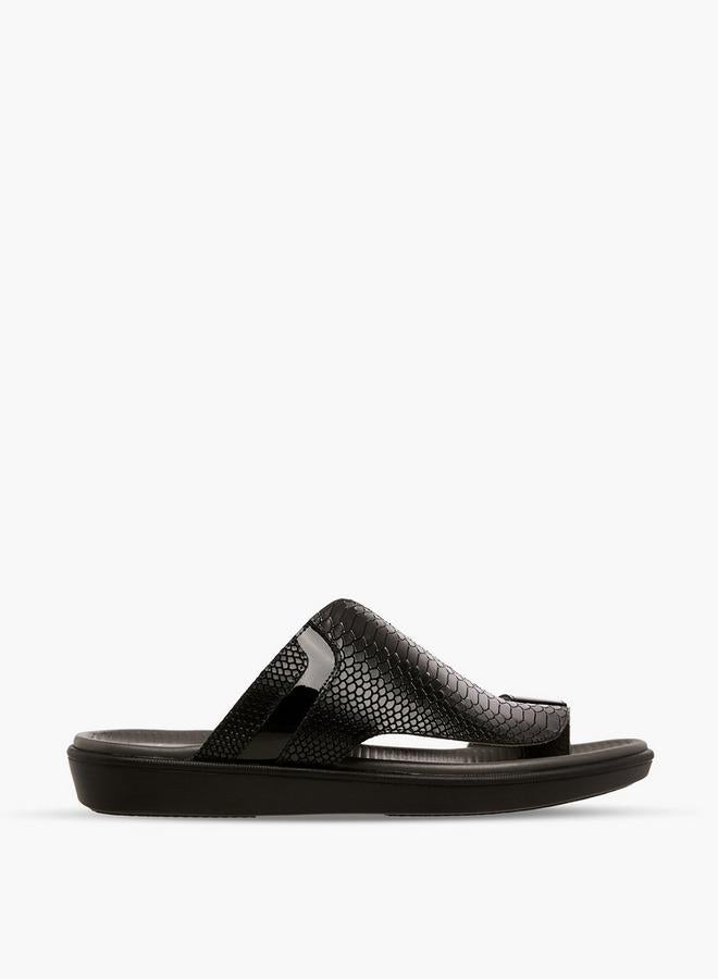 Al Waha Men Toe Loop Detail Leather Arabic Sandals - Image 3