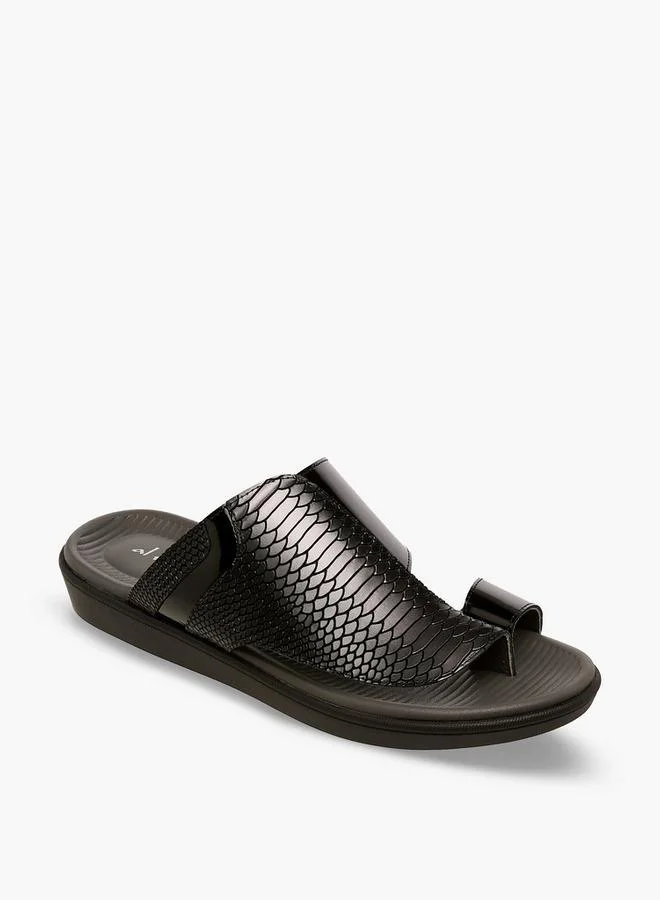 Al Waha Men Toe Loop Detail Leather Arabic Sandals