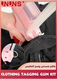 UNUNS Clothing Tagging Gun Kit,Mini Stitch Gun For Clothes,Tagging Gun For Clothing,Comes With 5 Fine Needles,1000 Black And 1000 White Fasteners,Quick Stitch Sewing Gun Tag Gun For Clothes,Pink  - Image 4