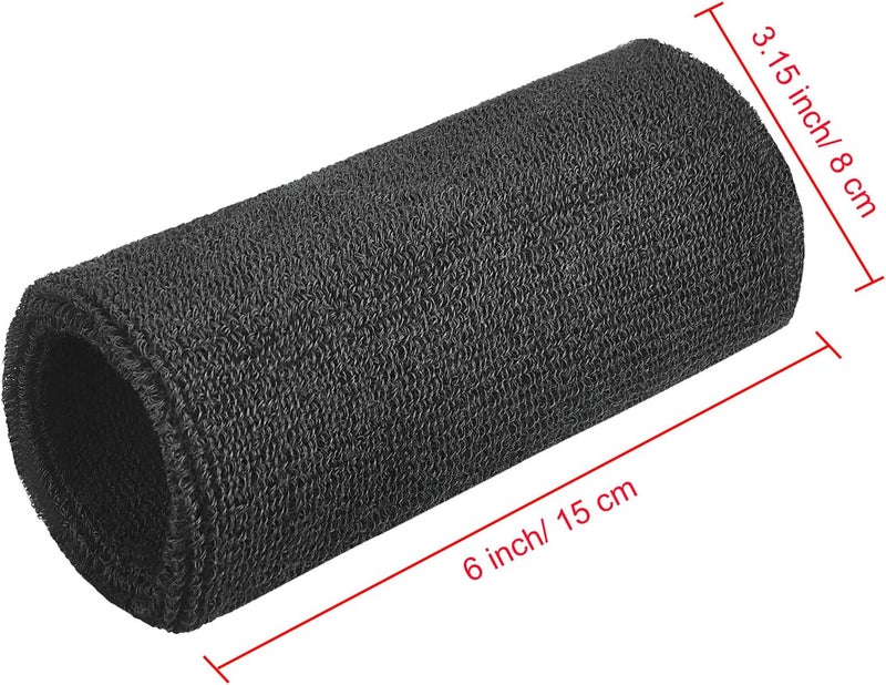 WILLBOND 6 Inch Wrist Sweatband Sport Wristbands - Elastic Athletic Cotton Wrist Bands for Sports - Image 3
