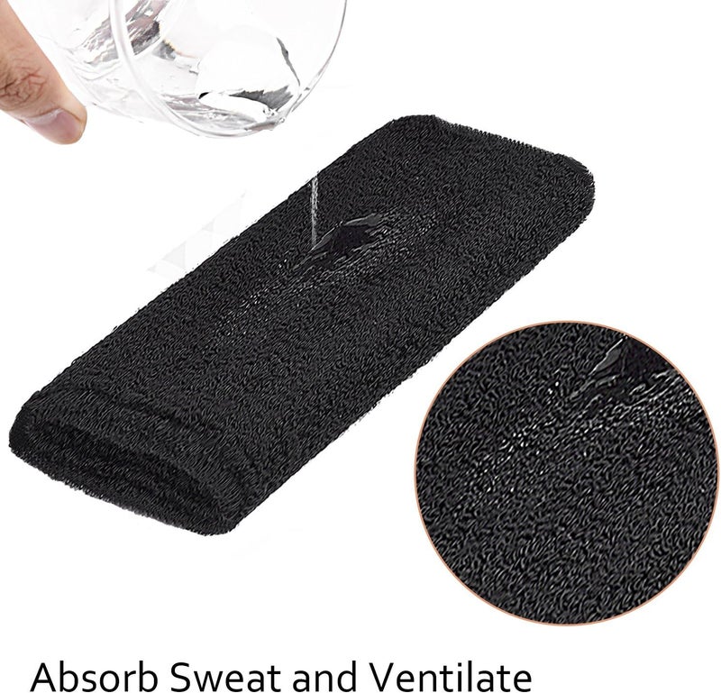 WILLBOND 6 Inch Wrist Sweatband Sport Wristbands - Elastic Athletic Cotton Wrist Bands for Sports - Image 5