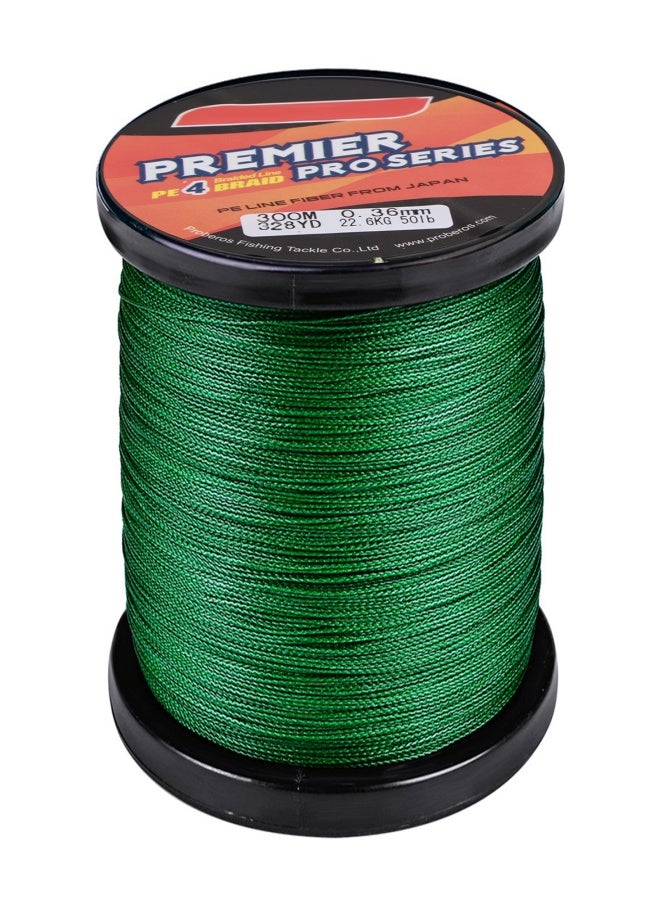 Proberos 5.0/50LB Fishing Wire Abrasion Resistant Fishing Tape 4 Stranded Braided PE Fishing Line for Seawater Freshwater 300m Green - Image 1