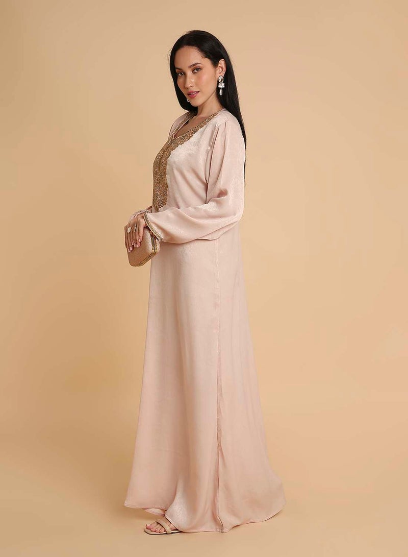 HANA & SARA Simple & Elegant long arabic kaftan jalabiya dress for womens - Image 5