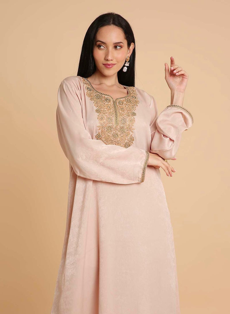 HANA & SARA Simple & Elegant long arabic kaftan jalabiya dress for womens - Image 3