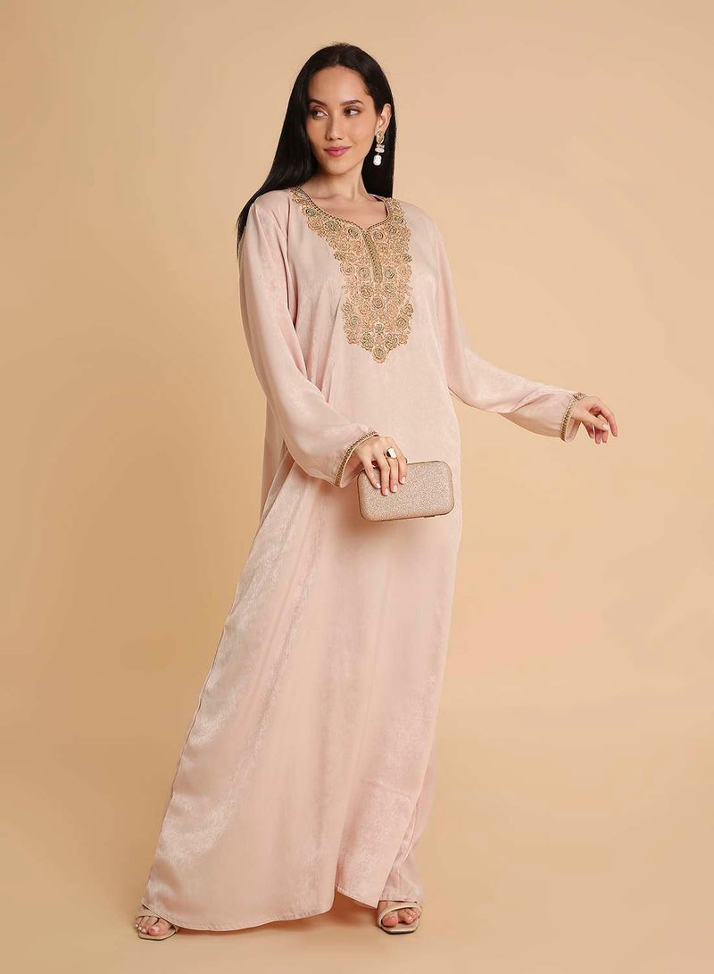 HANA & SARA Simple & Elegant long arabic kaftan jalabiya dress for womens - Image 1