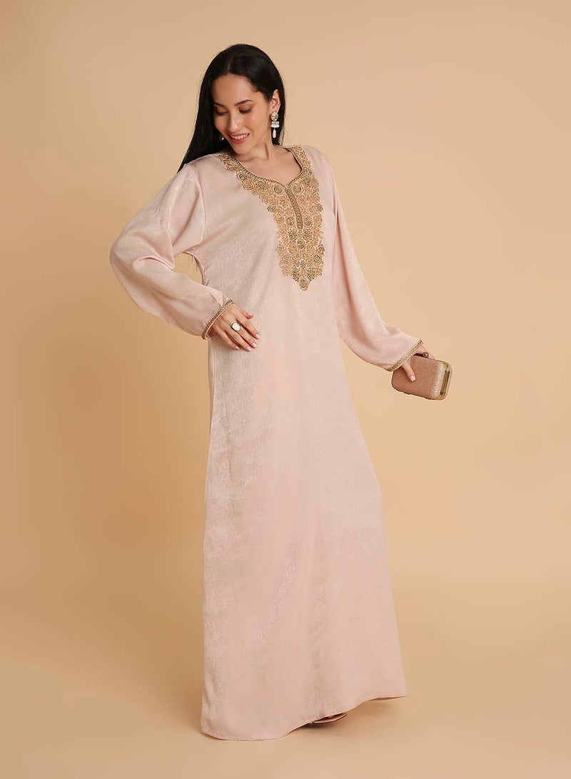 HANA & SARA Simple & Elegant long arabic kaftan jalabiya dress for womens - Image 4