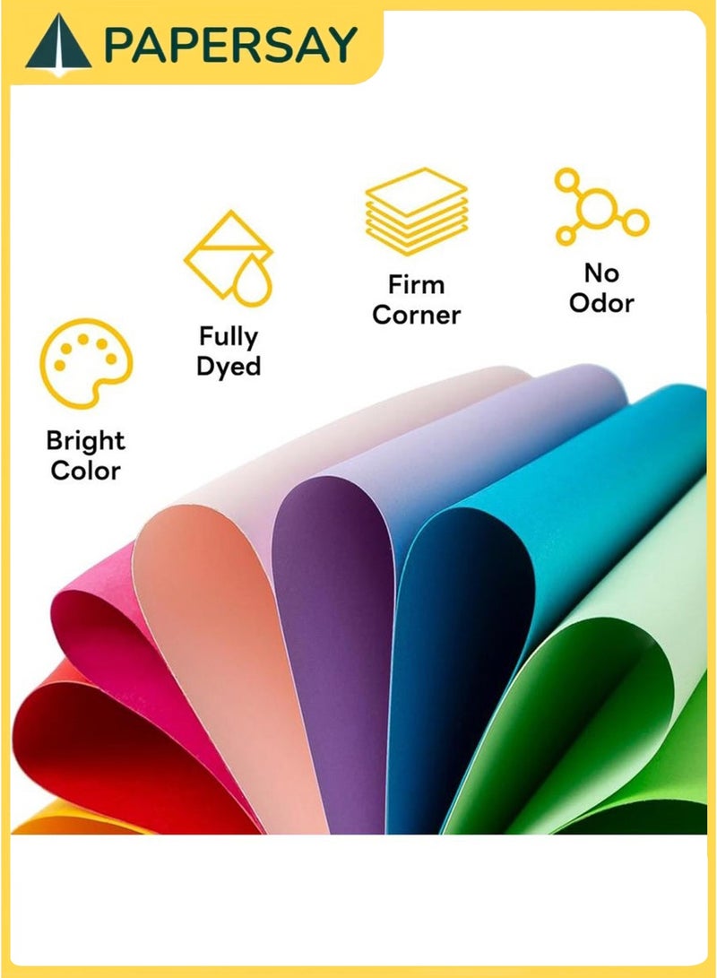 PAPERSAY 40 Sheets A4 Colored Cardstock, 20 Assorted Color, 250gsm Thick Paper ,Origami Paper Cutting Making DIY Arts - Can Be Used for Drawing Writing Doodling - Image 2