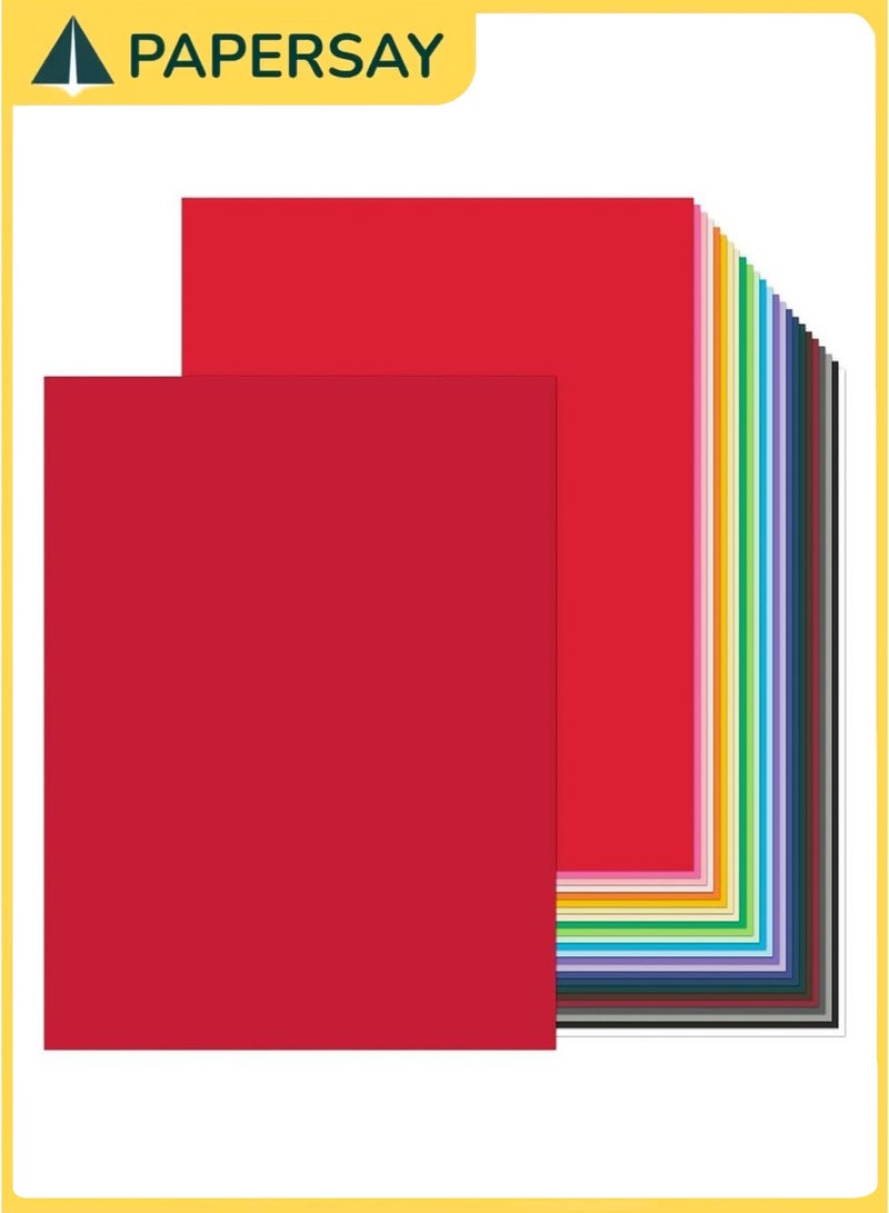 PAPERSAY 40 Sheets A4 Colored Cardstock, 20 Assorted Color, 250gsm Thick Paper ,Origami Paper Cutting Making DIY Arts - Can Be Used for Drawing Writing Doodling - Image 4