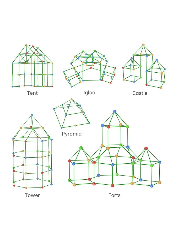 KASTWAVE Fort Building Kit For Kids 4 5 6 7 8 9 10 Years Old Diy Playhouse With Tent Cover Stem Early Learning Education Construction Toys Gifts For Boys Girls (88 Pcs) - Image 2