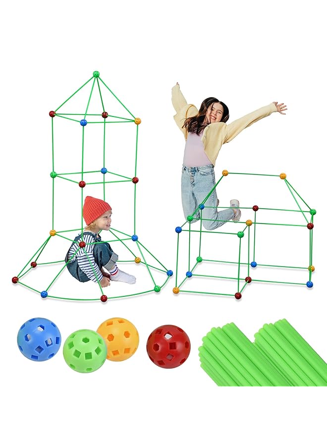 KASTWAVE Fort Building Kit For Kids 4 5 6 7 8 9 10 Years Old Diy Playhouse With Tent Cover Stem Early Learning Education Construction Toys Gifts For Boys Girls (88 Pcs) - Image 1