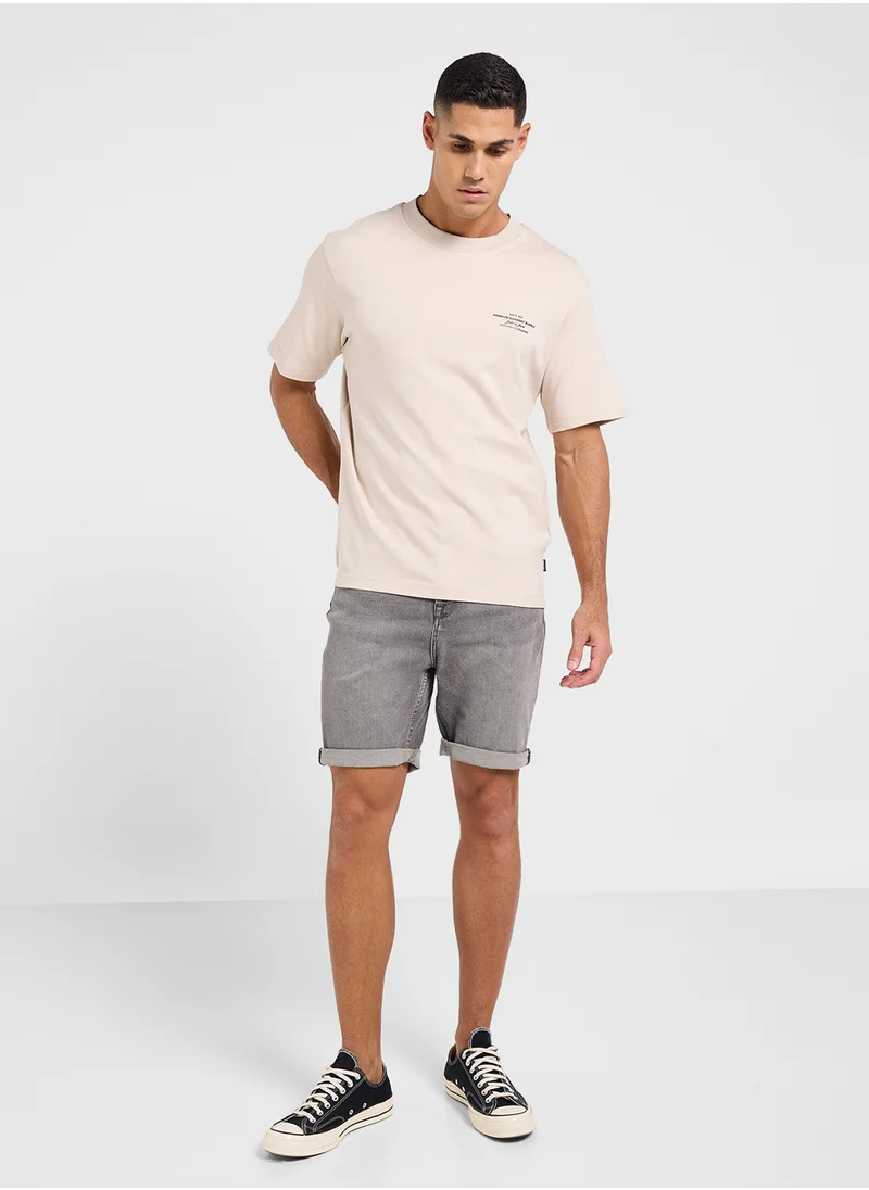 جاك اند جونز Jprblachad Logo Crew Neck T-Shirt
