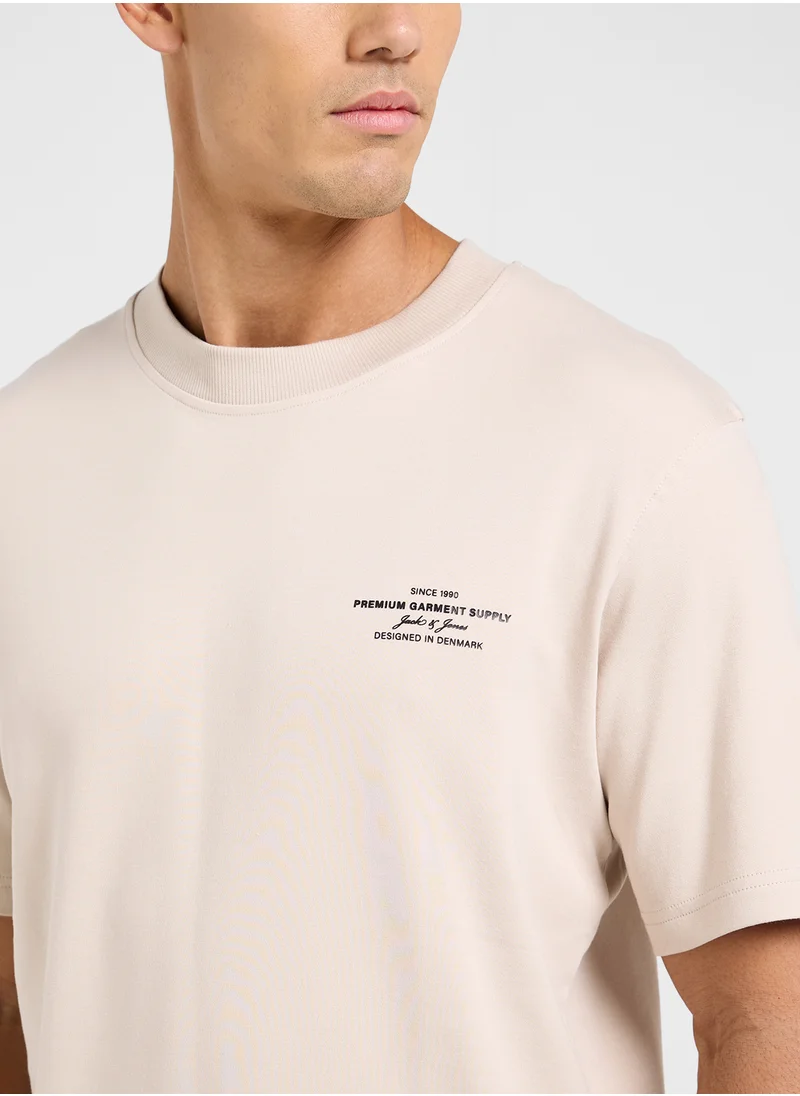 جاك اند جونز Jprblachad Logo Crew Neck T-Shirt