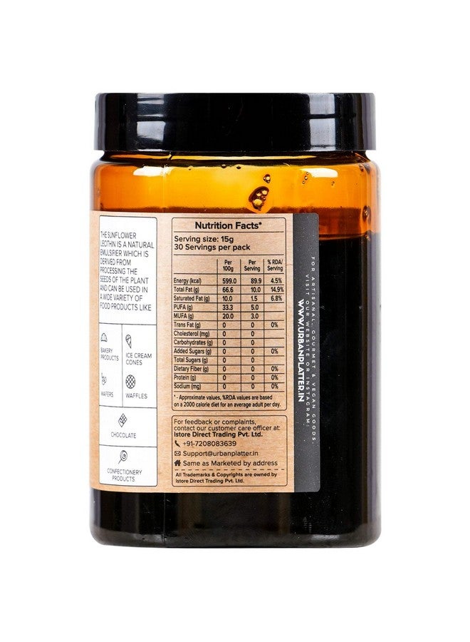 Urban Platter Sunflower Lecithin Liquid, 450g (Emulsifier|Thickener|Stabiliser|Natural Food Additive|Add to bakery products, chocolate, confectionery products) - Image 4