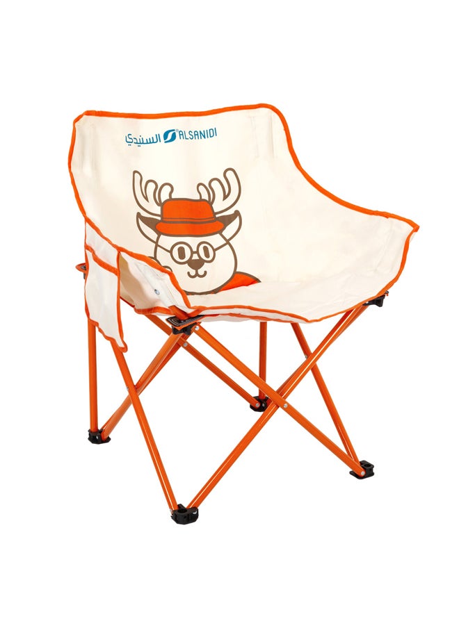 AL SANIDI Foldable Camping Chair for Kids Baby chair Orang Size42*42*68 Cm  - Image 1