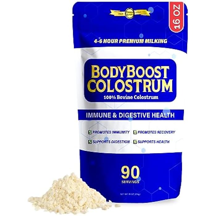 BodyBoost Premium Colostrum Whole, 100% Bovine Colostrum Powder, Immune Booster Supplement with Immunoglobulin & Lactoferrin, Grass Fed Colostrum Powder, Gut Health, Diverse Intake,16 oz - Image 1
