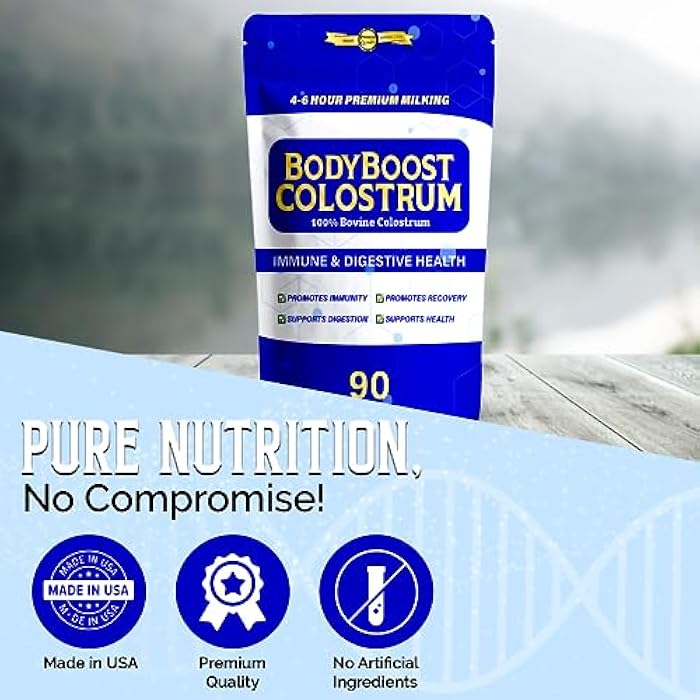 BodyBoost Premium Colostrum Whole, 100% Bovine Colostrum Powder, Immune Booster Supplement with Immunoglobulin & Lactoferrin, Grass Fed Colostrum Powder, Gut Health, Diverse Intake,16 oz - Image 3