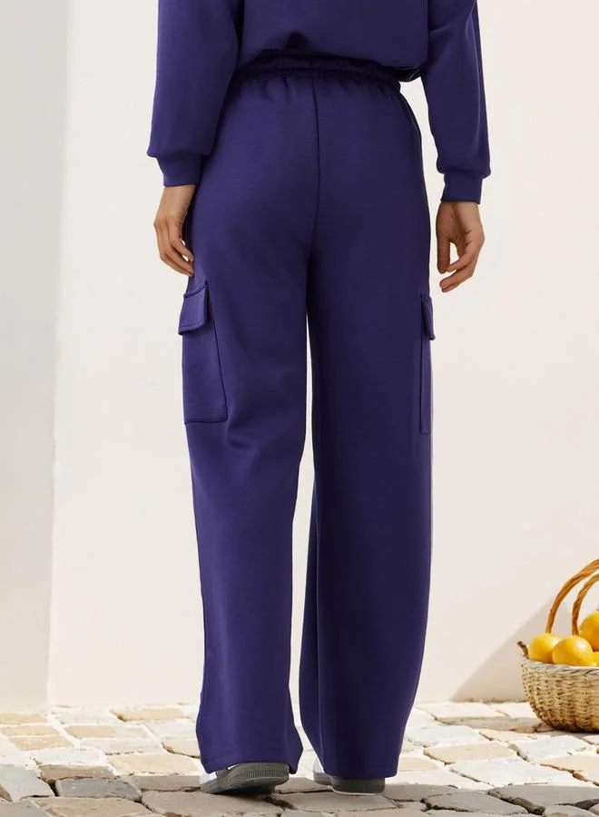 SP Characters  Yale University Print Cargo Joggers with Drawstring Closure for Women | Best Price UAE