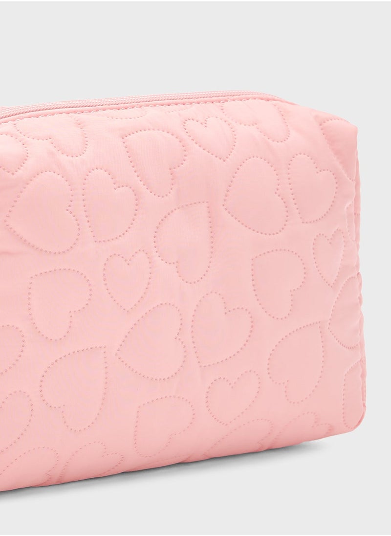 Ginger Heart Quilted Cosmetic Bag - Image 5