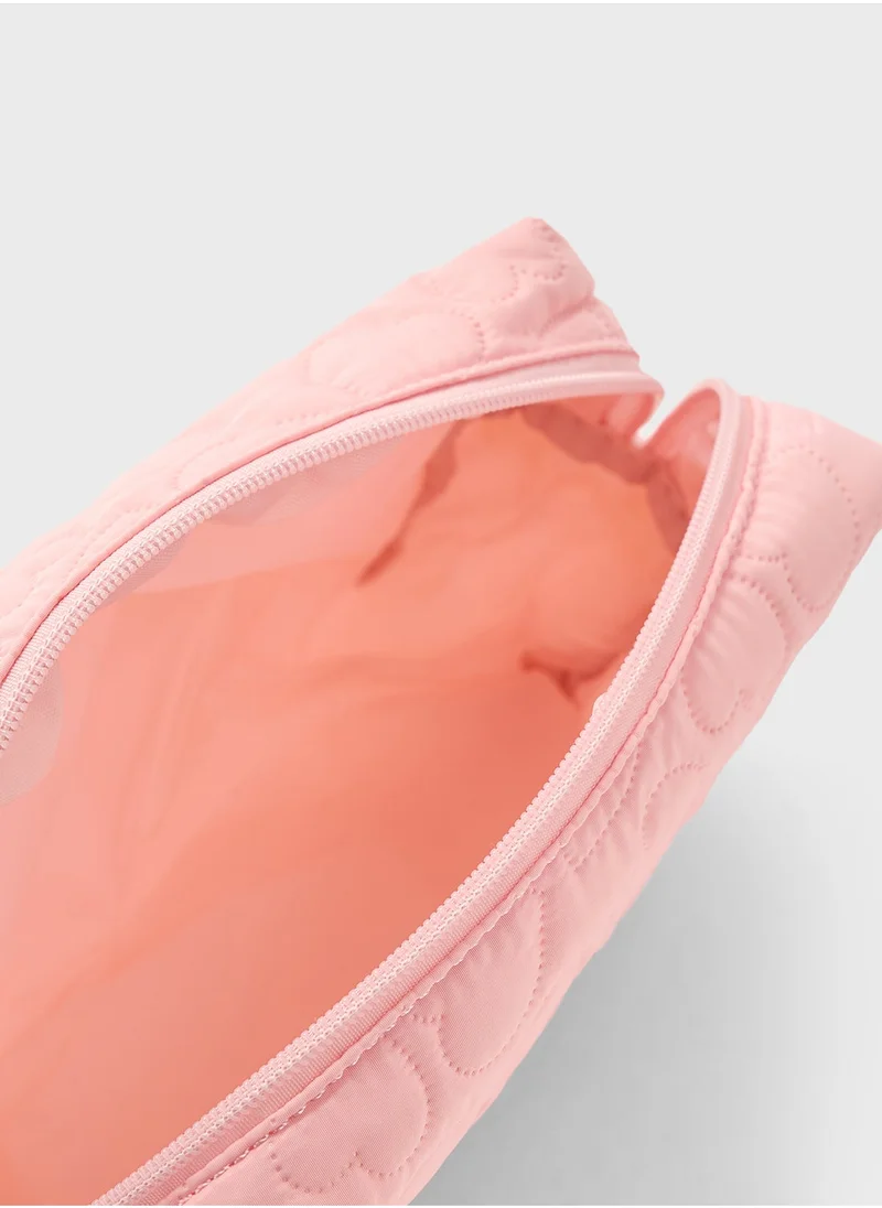 Ginger Heart Quilted Cosmetic Bag