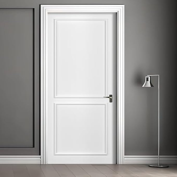 1 SET PEEL AND STICK DOOR MOULDING TRIM KIT PREMADE WALL MOULDING PANELS FLEXIBLE SELF ADHESIVE 3D WAINSCOTING PANELS FOR MIRROR WINDOW FRAME DECOR(TOP 24"X36" AND BOTTOM 24"X24") - Image 1