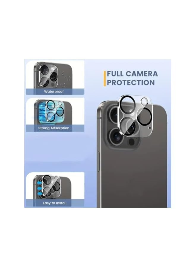 PROMASS [5 In 1] Privacy Screen Protector, Back Protector And Camera Lens Protector For iPhone 14, 15, Plus, Pro, Pro Max, Tempered Glass, [2+2+1 Packs] (iPhone 15 Plus) - Image 3