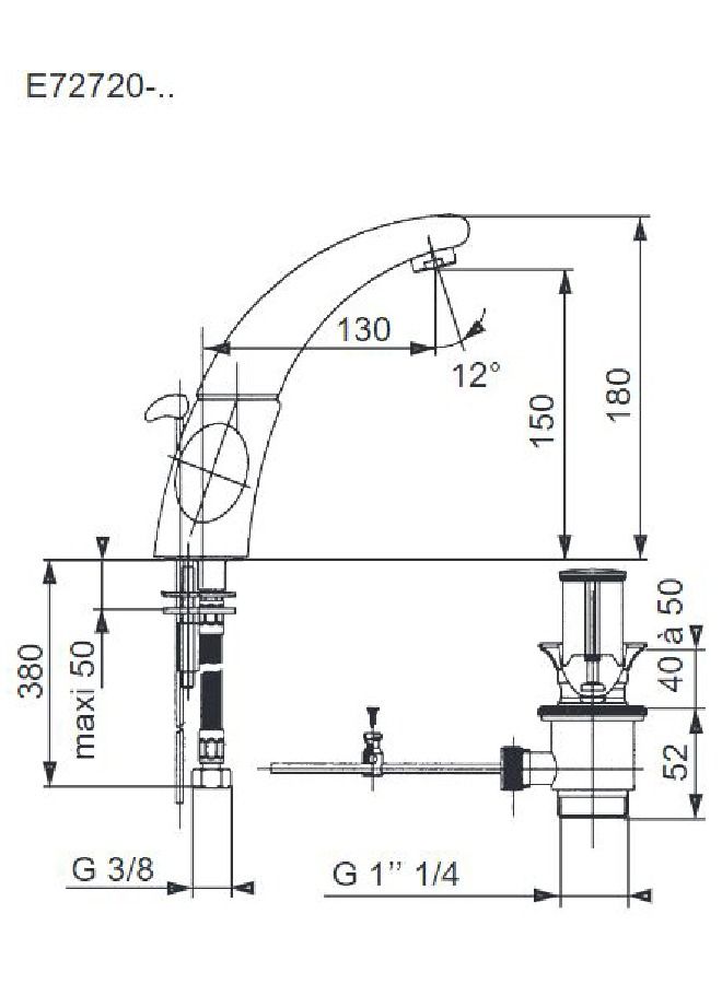 Jacob Delafon Galatee basin mixer E72720 - Image 2