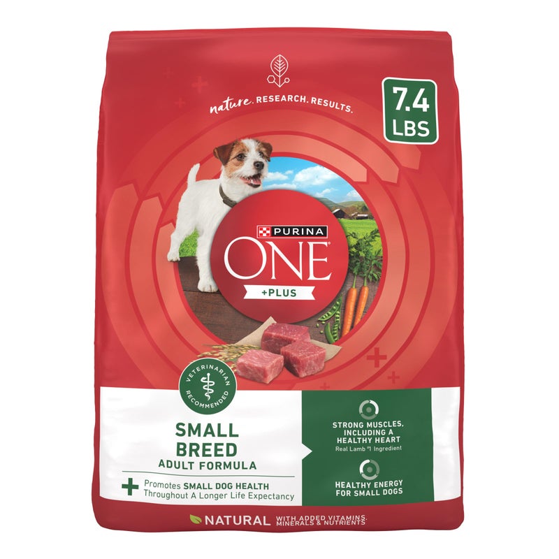 Purina One Small Breed Plus High-Protein Dog Food Lamb and Rice Formula Dry Dog Food - 7.4 lb. Bag - Image 1