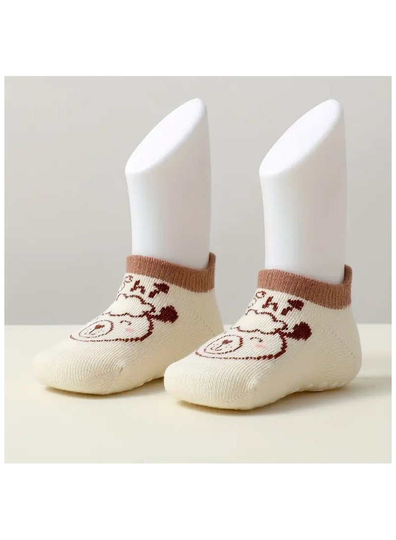 بيوينتي جوارب كاحل للأطفال برسومات كرتونية، عبوة من 12 قطعة، مصنوعة من السيليكون غير القابل للانزلاق - مزيج غني بالقطن، نسيج محبوك، مريحة لجميع المواسم، تصاميم متنوعة - قابلة للغسل في الغسالة (من عمر 6 أشهر - Image 4