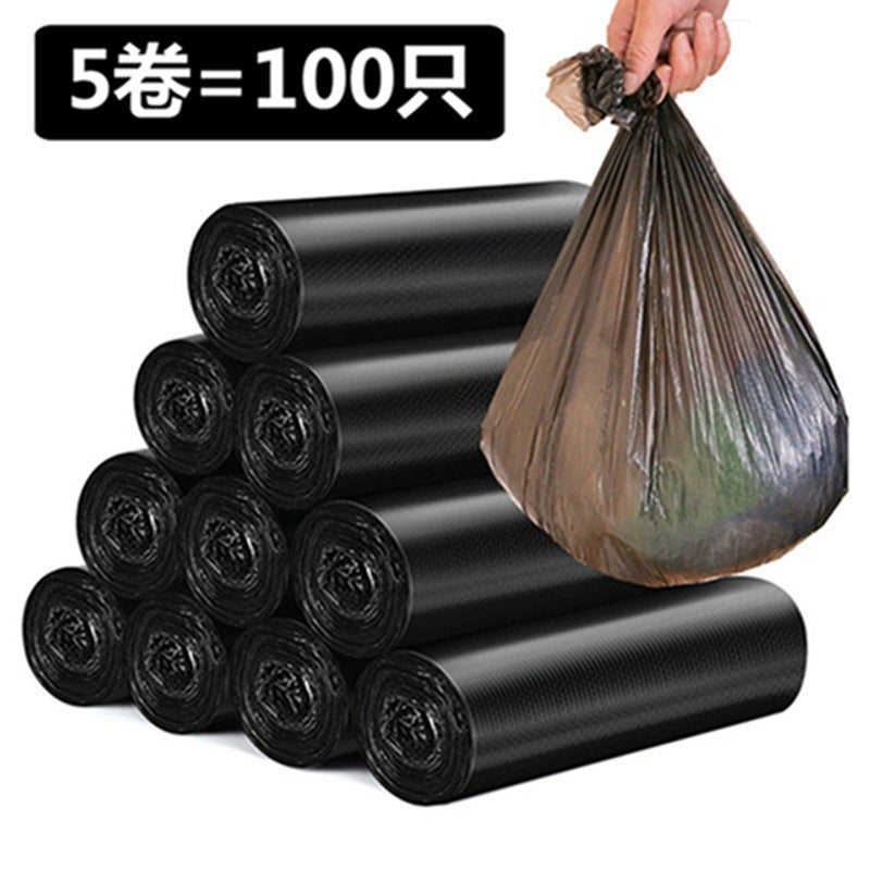Factory Rolling Thickened Vest Portable Flat-Mouth Garbage Bag Black Color Kitchen Classification Plastic Bag Large - Image 1