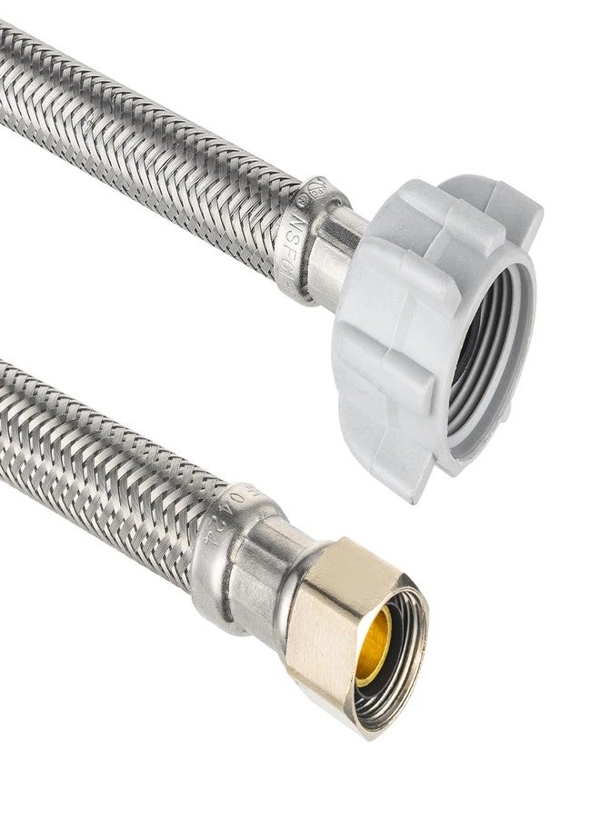 EFIELD 2-Pack EFIELD 12-inch Toilet Water Supply Connector Line Braided Stainless Steel Hose, 7/8 Female Ballcock Thread x 3/8" COMP,(HOSE049) - Image 2