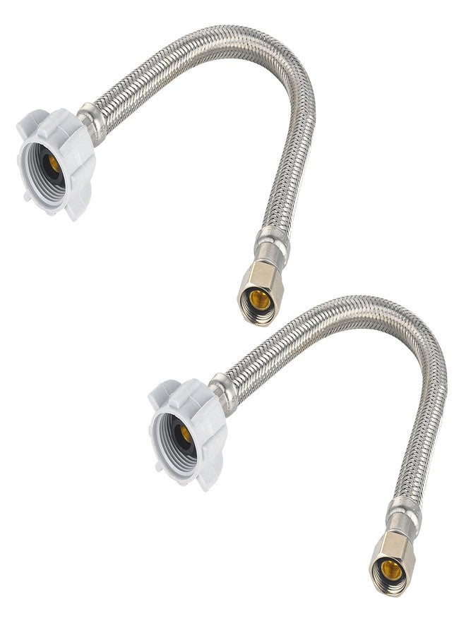 EFIELD 2-Pack EFIELD 12-inch Toilet Water Supply Connector Line Braided Stainless Steel Hose, 7/8 Female Ballcock Thread x 3/8" COMP,(HOSE049) - Image 1