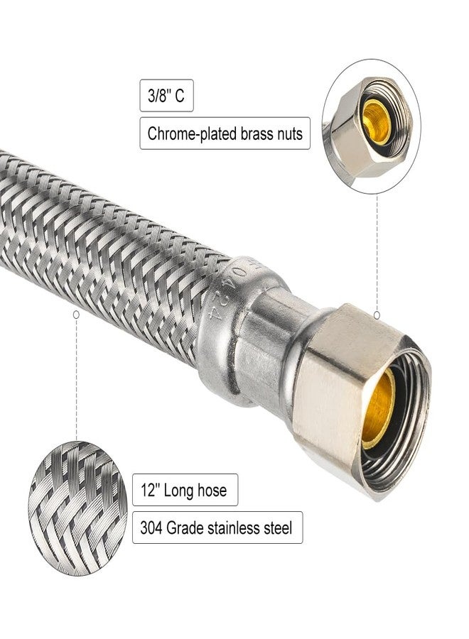 EFIELD 2-Pack EFIELD 12-inch Toilet Water Supply Connector Line Braided Stainless Steel Hose, 7/8 Female Ballcock Thread x 3/8" COMP,(HOSE049) - Image 5