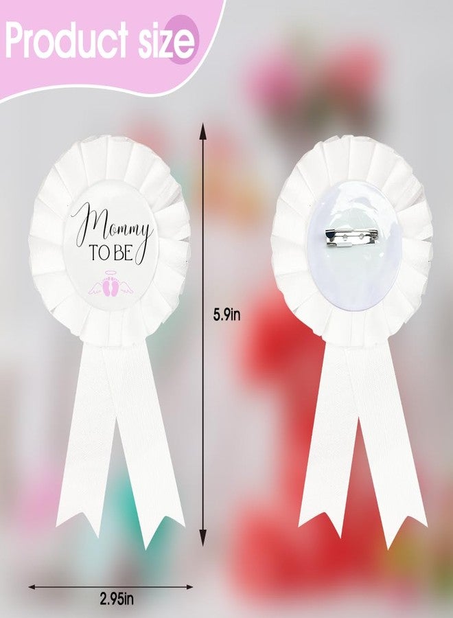 PATICARRY Pink Baby Footprints Theme Mom to Be & Daddy to Be Tinplate Badge Pins for Baby Shower Decorations, Welcome Baby Girl, Baby Shower Button New Dad for Gender Reveals Party, Baby Celebration - Image 3
