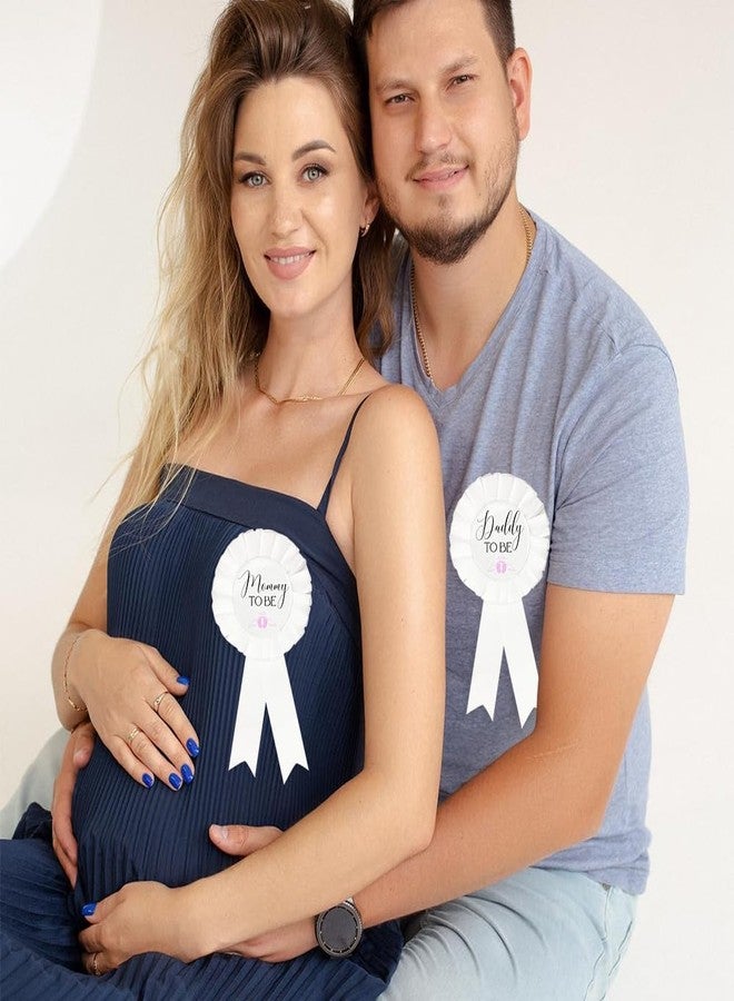 PATICARRY Pink Baby Footprints Theme Mom to Be & Daddy to Be Tinplate Badge Pins for Baby Shower Decorations, Welcome Baby Girl, Baby Shower Button New Dad for Gender Reveals Party, Baby Celebration - Image 4