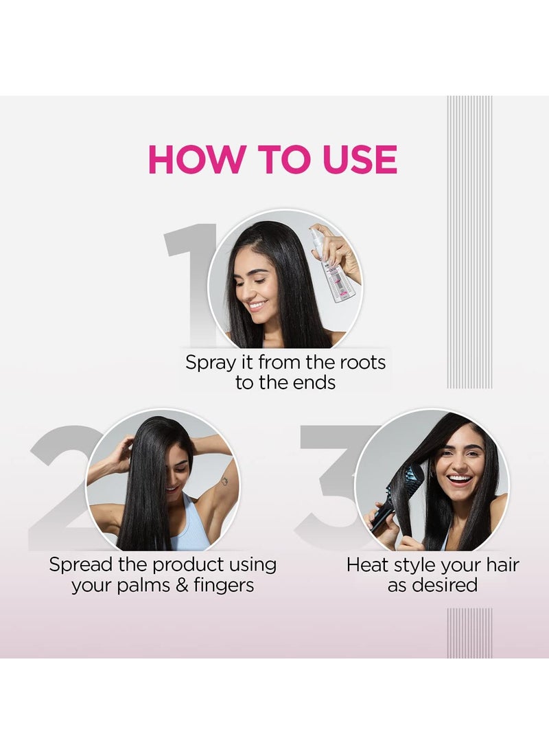 Bblunt Hot Shot Heat Protection Hair Mist | With Grapeseed Oil & Provitamin B5 | No Sulphate, No Paraben, No SLS | Designed for Indian Hair | Prevents Damage | Upto 230° Celsius Protection | For Men & Women | 150 ml - Image 3