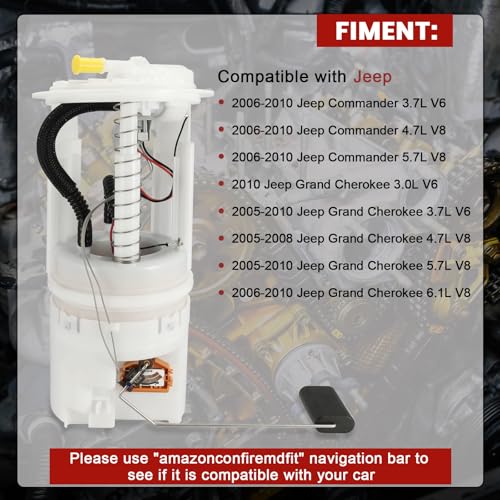 KacuYelin E7197M Electric Fuel Pump Module Assembly Compatible with Jeep 2006-2010 Commander 2005-2010 Grand Cherokee 3.7L 4.7L 5.7L 6.1L, Replaces# 9533061, 5143579AA - Image 2