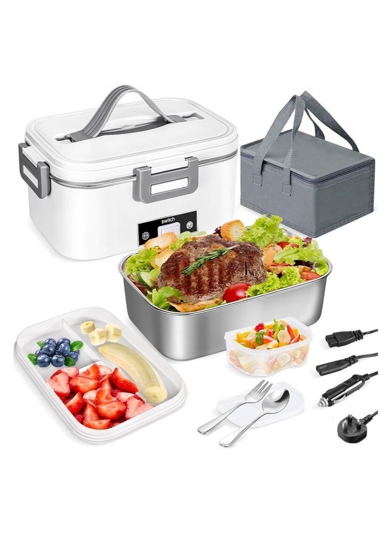 والالا صندوق غداء كهربائي للبالغين، صندوق غداء ساخن بسعة 1.8 لتر، جهاز تدفئة طعام محمول للمنزل والسيارة والشاحنة والمكتب، دوران 360 درجة، صناديق غداء سريعة التسخين، سخان طعام محمول - Image 1