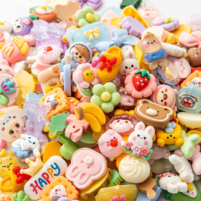 LEEXINLUU Slime Charms Cartoons Charms Cute Set - Mixed Lot Assorted Kawaii Charms Resin Flatback for DIY Crafts Making,Decorations,Scrapbooking,Embellishments,Hair Clip 25pcs - Image 1