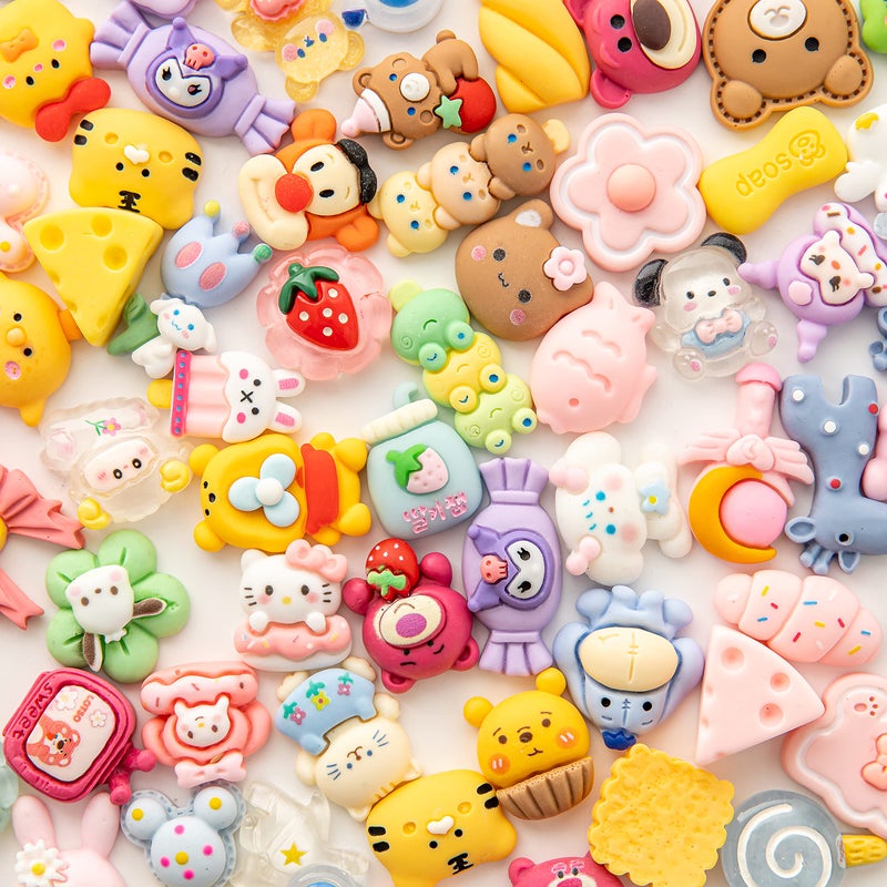 LEEXINLUU Slime Charms Cartoons Charms Cute Set - Mixed Lot Assorted Kawaii Charms Resin Flatback for DIY Crafts Making,Decorations,Scrapbooking,Embellishments,Hair Clip 25pcs - Image 3