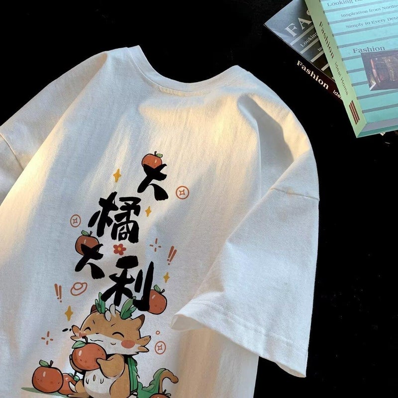 Short-Sleeved T-Shirt Men'S Arrival Printed Top Summer All-Match Men'S Pure Cotton Base T-Shirt Men'S Clothing - Image 1